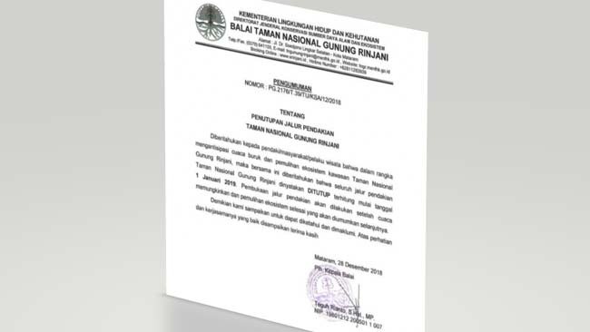 Gunung Rinjani Dibuka Lagi Awal April 2019, Pendaki Wajib Mematuhi Ketentuan Baru Ini!