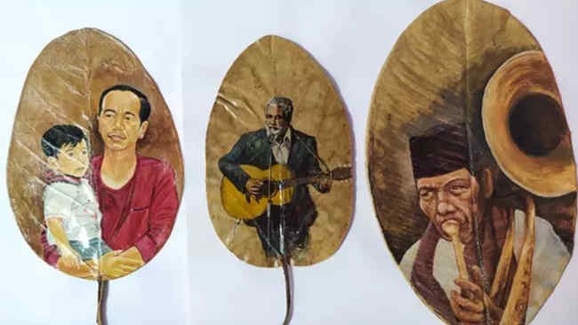 Tedi Asmara, Lelaki yang Melukis di Atas Daun Kering