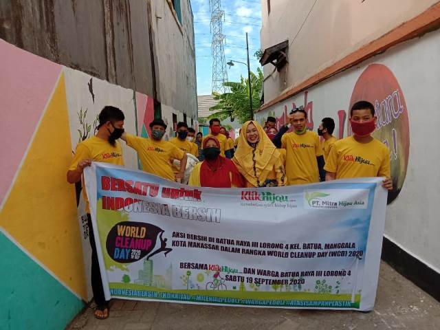 Klikhijau dan Warga Batua Raya III Lorong 4 Gotong Royong di Momen WCD 2020