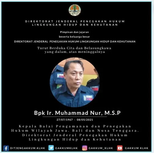 KLHK Berduka, Kepala Balai Gakkum Jabalnusra Meninggal Dunia