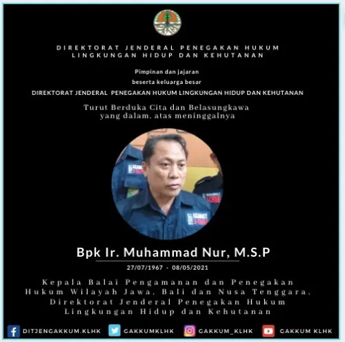 KLHK Berduka, Kepala Balai Gakkum Jabalnusra Meninggal Dunia