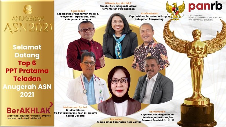 Kapus P3E Suma KLHK Masuk Top 6 Anugerah ASN Teladan 2021