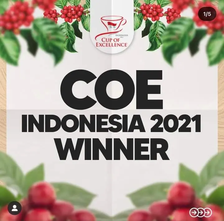 Kopi Topidi Masuk Top 10 COE Indonesia 2021