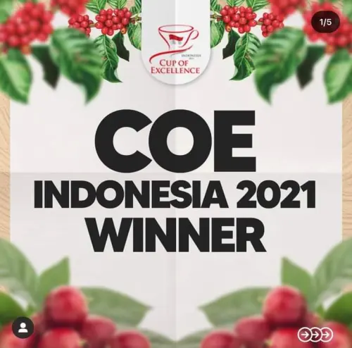 Kopi Topidi Masuk Top 10 COE Indonesia 2021