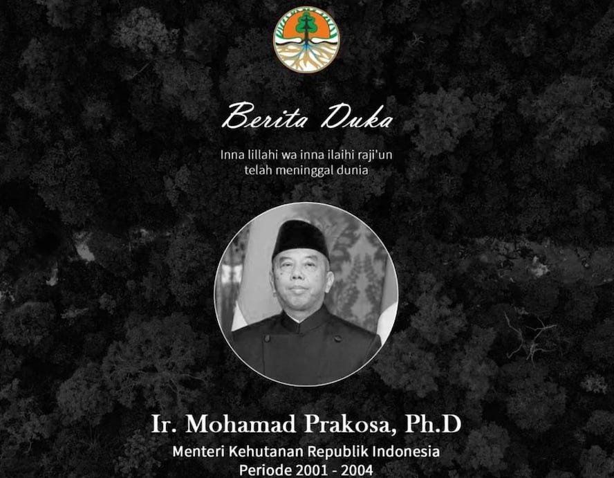 KLHK Berduka, Mantan Menhut Mohammad Prakosa Meninggal Dunia, Ini Profilnya!