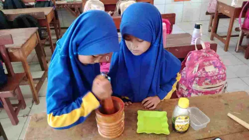 Keren, SD Negeri Parinring Makassar Sulap Daun Katuk Menjadi Masker Wajah