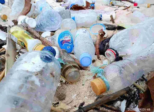 Sampah Plastik Terikat yang Mengikatkan Diri di Pantai Lemo-Lemo, Bulukumba