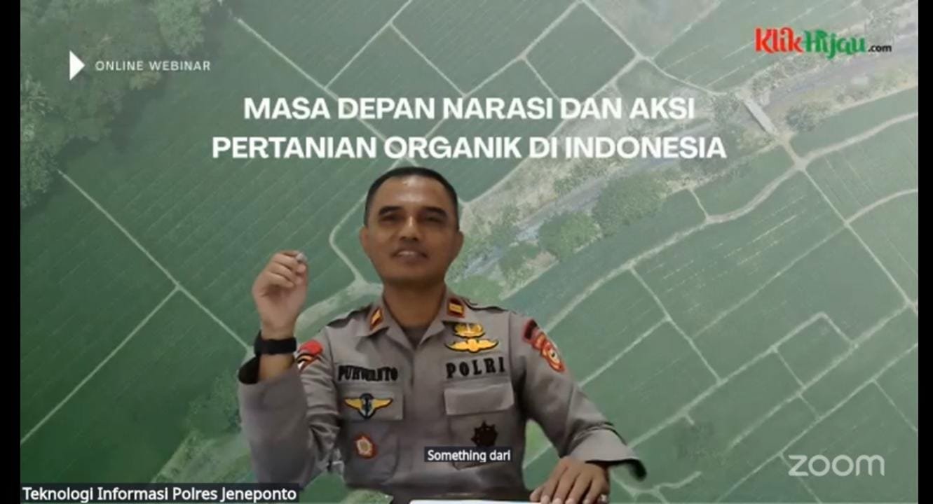 Bicara di Webinar Klikhijau, Personel Polres Jeneponto Gaungkan Pemulihan Tanah Organik