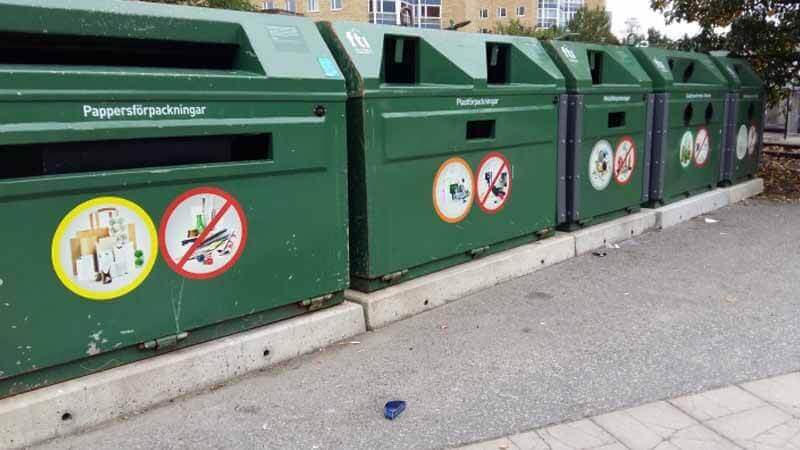 Tempat sampah di Swedia