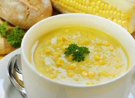 Sup Krim Jagung menu buka ala vegetarian