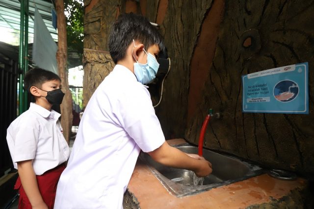 Hari Anak Mizuiku Resmikan Fasilitas Pengolahan Limbah Air di SDI PB Soedirman Cijantung